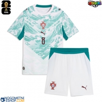 Otroški Nogometni dresi Portugalska Bruno Fernandes #8 Gostujoči SP 2026 Kratek Rokav (+ Kratke hlače)